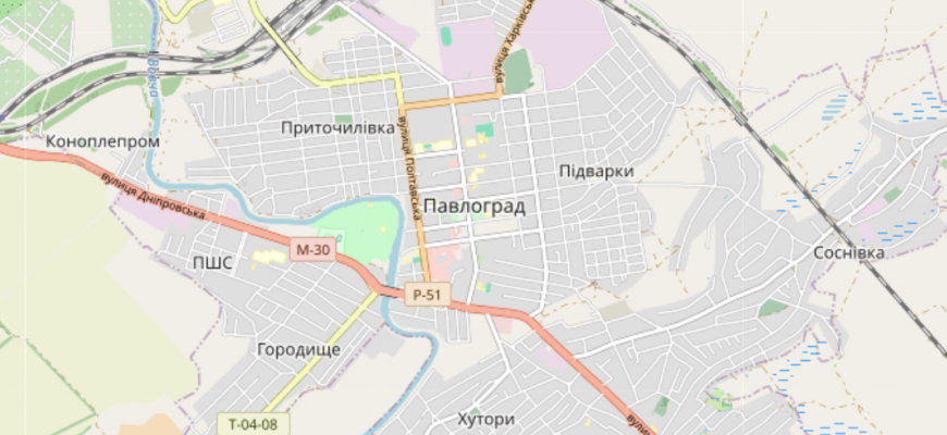 Мапа міста Павлоград