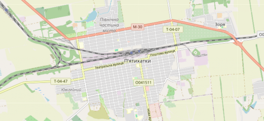 Мапа міста П’ятихатки