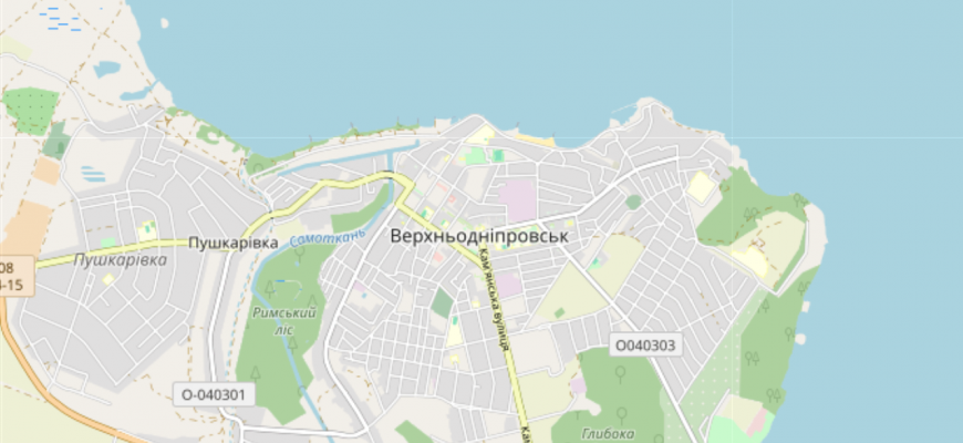 Мапа міста Верхньодніпровськ