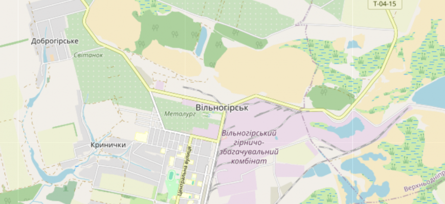 Мапа міста Вільногірськ